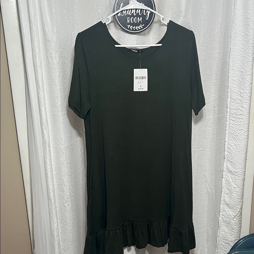 Annabelle Forest Green T shirt Dress